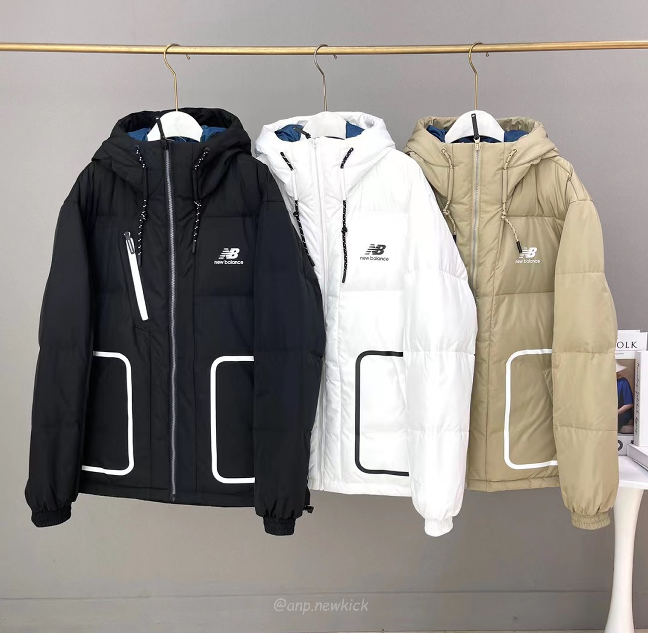 New Balance Nb Thickened Warm Down Jacket White Beige Black (2) - www.newkick.vip